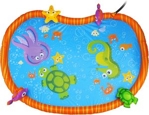 Tapis aquatique en PVC sur le thème de l'océan avec design d'animaux marins pour les enfants, jeux d'eau d'été dans la cour, 58x42 pouces - Product Image 6
