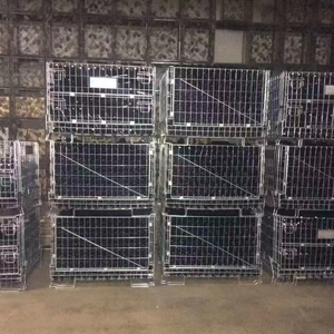 Nhiệm Vụ Nặng Nề Đóng Mở Có Thể Gập Lại Lưu Trữ Lồng <span class=keywords><strong>Euro</strong></span> Pallet 4 Lớp <span class=keywords><strong>Stackable</strong></span> Dây <span class=keywords><strong>Container</strong></span> Cho Hậu Cần - Product Image 5