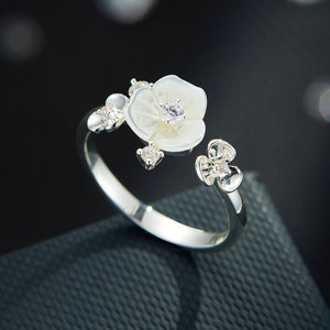 Flower Open <b>Ring</b> 925 Sterling Silver <b>Adjustable</b> Index Finger <b>Ring</b> Gift Jewelry - Product Image 1