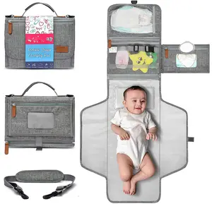 BSCI Factory Diaper Changing Pad With Shoulder Strap - Detachable Travel Changing Pad Baby Shower Gifts Fully Padded