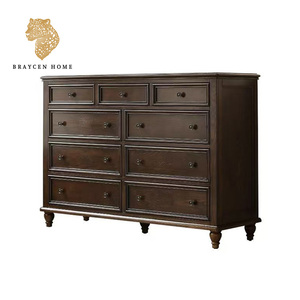 Meuble antique chinois en bois massif, armoire à tiroirs rétro, casier mural de salon, armoire latérale personnalisée - Product Image 5
