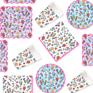 Platos y Servilletas de Papel para Fiestas con Diseño de Flores Silvestres DAMAI, Desechables, para Baby Shower, Cumpleaños, Bodas, Fiestas de Té - Product Image 2