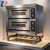 Horno de Gas de 1 Plataforma y 3 Bandejas con Control Automático de Temperatura e Iluminación Interior, Ahorrador de Energía, para Cafetería, Panadería y Tienda de Snacks