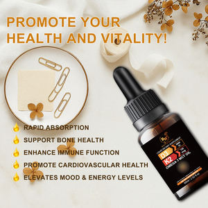 En çok satan yetişkin Vitamin D3 K2 doğal organik takviyesi kalsiyum emilimi için 60ml şişe düşer özel formülü özel - Product Image 5