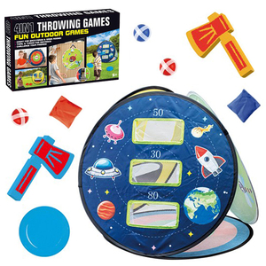 Juego de Tiro Plegable 4 en 1: Juego de Dardos Multifuncional, Lanzamiento de Sacos de Arena y Lanzamiento de Pelotas, Juguete de Actividad para Niños en Interiores y Exteriores - Product Image 1