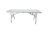 Table pliante rectangulaire en plastique HDPE moderne, durable et stable, 6 pieds, pour l'extérieur, vente chaude