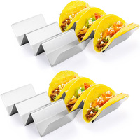 Roestvrijstalen tacohouderstandaard 3-slots tacorek voor Mexicaans restaurant serveerschaal keuken groothandel