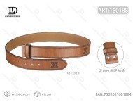 Cintura con Stampa Western Cowboy 4,2cm 120cm Marrone Chiaro con Fibbia a Perno in Tessuto Termotrasferibile - Product Image 1