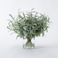 Nieuwe design zijden eucalyptus bladeren bloemcombinatie bloemstuk voor villa hotel binnen decoratie op tafel