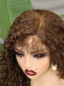 Pelucas de cabello humano FH 250% 4C con línea de cabello natural y baby hair, peluca frontal de encaje sin pegamento 5x5 con rizos tipo Pissy y raya en C - Product Image 2