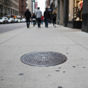 Custom-Sized Logo D400 Heavy-Duty Roadway Ductile Cast Iron <strong>Manhole</strong> <strong>Cover</strong> EN124 Standard Shape for Standing Heavy Vehicle - Product Image 1