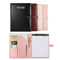Carpeta Portafolio de Cuero PU A4 Premium Personalizada, Organizador de Documentos Ejecutivo, Bloc de Notas para Conferencias