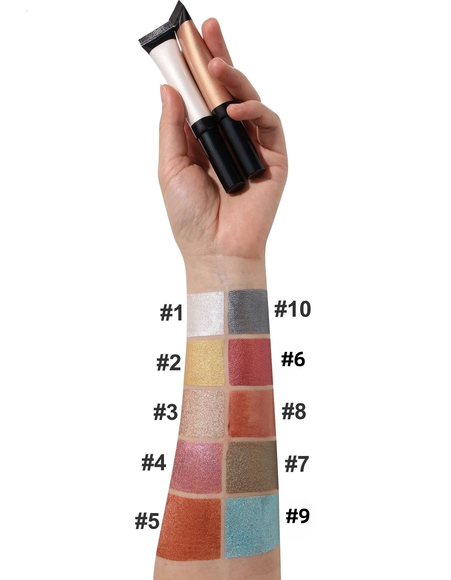 Vegan lỏng Eyeshadow long lanh đa màu sắc sản phẩm trang điểm nhãn hiệu riêng Blusher