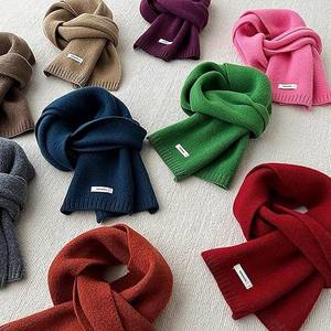Bufanda de Lana de Color Sólido Otoño Invierno con Logotipo Personalizado, Bufanda Cálida de Punto Suave Unisex, Bufanda de Lana Australiana para Parejas - Product Image 2