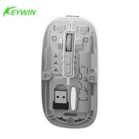 Souris optique sans fil USB transparente 5D, double mode 2.4G BT, LED rechargeable, ergonomique, avec couvercle magnétique, clic silencieux, pour le bureau