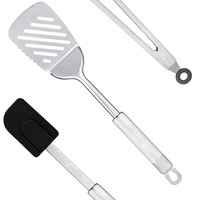 Ensemble d'ustensiles de cuisine robustes en acier inoxydable 11 pièces, ustensiles de service de cuisine, outils et gadgets de cuisine