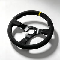 Volant de simulation de course universel personnalisé à 3 branches, à déport profond, avec cadre en aluminium brossé noir pour modification de voiture, drift et gaming