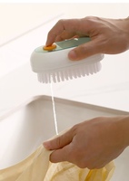 Brosse de nettoyage multi-usages en nylon écologique PP à long manche avec fonction d'ajout de liquide 40g pour chaussures