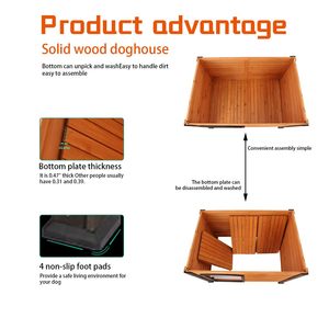 Combohome <strong>Large</strong> Wooden <strong>Dog</strong> <strong>House</strong> Outdoor Weatherproof <strong>Dog</strong> <strong>Houses</strong> <strong>Large</strong> Breed <strong>Dog</strong> Kennel with Raised Feet for Winter - Product Image 5