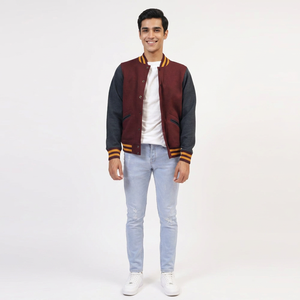 High Quality <b>Men's</b> Bomber <b>Baseball</b> <b>Jacket</b> Vintage Varsity Style Letterman Chenille Patch CollegeBaseballjacket <b>for</b> <b>men</b> - Product Image 1