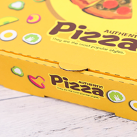 Boîte à pizza pliable en papier kraft personnalisée avec logo couleur pleine, couleur et taille personnalisées, prix professionnel abordable