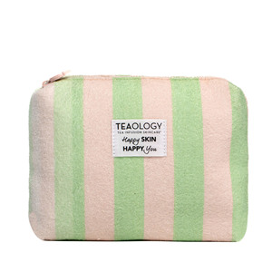 Bolsa de Aseo de Tela de Rizo a Rayas para Viaje, Neceser de Cosméticos, Esenciales para Vacaciones de Verano, Playa, Piscina, Bolsa Organizadora de Protector Solar - Product Image 1