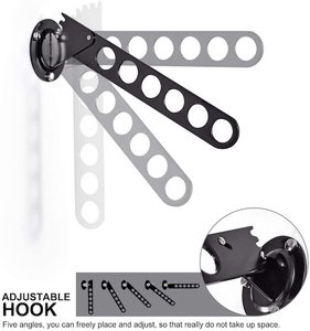 Bedroom Stainless Steel <strong>Screw</strong> <strong>Wall</strong> <strong>Mounted</strong> Clothes Hanger Laundry Folding Clothes Drying Rack - Product Image 4