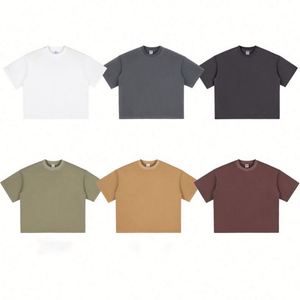 High Quality Men's Oversized Cropped T-<b>Shirt</b> 100% Cotton 260gsm Solid O-Neck Silk Screen Printed Eco-Friendly - Product Image 4