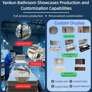 Lavabo de Baño Directo de Fábrica, con Mueble de Baño Impermeable de Cuarzo Montado en la Pared y Espejo Inteligente LED - Product Image 5