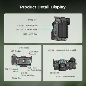 Pour SmallRig Alpha 1 <span class=keywords><strong>II</strong></span> / Alpha <span class=keywords><strong>9</strong></span> III Cage de caméra en alliage d'aluminium pour <span class=keywords><strong>Sony</strong></span> A1 <span class=keywords><strong>II</strong></span> / A9 III Diverses interfaces Microphones Lumières - Product Image 4