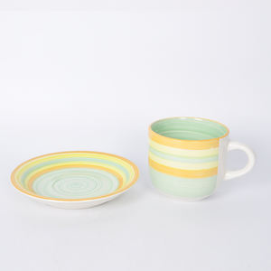 Muestra disponible <span class=keywords><strong>Conjunto</strong></span> de xicara e Pires, taza de café y platillo de cerámica pintada a mano italiana de porcelana de gres de lujo personalizada - Product Image 5