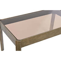 TABLE BASSE EN MÉTAL CRISTAL 102 (Large) 62 (Profonde) 53 (Haute) DORÉ