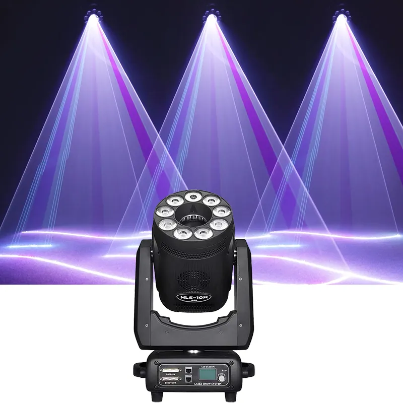 Nieuwe Aankomst Laser Bewegende Koplamp 10W Rgb Full Color Line Scan Podiumverlichting Rgbw Wash Led Disco Dj Lamp