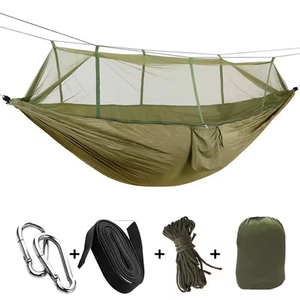 Hamaca de viaje de nailon tipo paracaídas con mosquitera y toldo impermeable para camping - Product Image 3