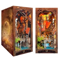 Hamaileon Kit de Diorama 3D en Bois LED Chaud Scène Château Gothique, Modèle de Maison de Poupée Médiévale Découpé au Laser, Inspiré des Châteaux Médiévaux