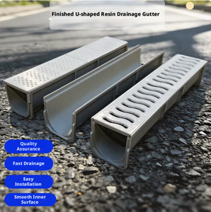 High Strength U Shape Resin Stainless Steel Drainage Channel Trench Drain for Municipal <b>Garden</b> Walkway - Product Image 5