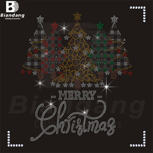 कस्टम कम न्यूनतम मैरी क्रिसमस डिजाइन आयरन-ऑन डायमंड ट्रांसफर करना - Product Image 2