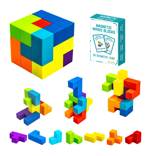 Magnetic Building Blocks Magic Magnetic 3D Puzzle Cube Stress Relief Fidget Toys