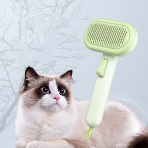 หวีกำจัดขนสัตว์เลี้ยงแบบกดปุ่มเดียว หัวกลมหลากสี ป้องกันการบาดผิว ด้ามจับกันลื่น อุปกรณ์สำหรับสัตว์เลี้ยงสำหรับสุนัขและแมว - Product Image 5