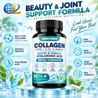 Capsules de complément alimentaire au collagène OEM/ODM avec biotine, kératine et acide hyaluronique pour soutenir les cheveux, la peau, les articulations et les ongles