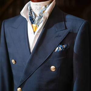 Élégant Costume d'Affaires Classique Homme Deux Pièces Croisé, Blazer en Viscose de Haute Qualité, Pantalon à Braguette Zippée, Style Formel - Product Image 1