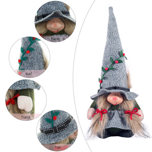 Nouvelles décorations de noël faites à la main ornements de forestier antique gros nez nain gobelin poupée ornements matériel en tissu - Product Image 4