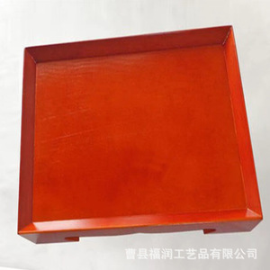 Bandeja de servir rectangular de madera roja de color sólido para uso en el hogar, bodas y celebraciones. - Product Image 4