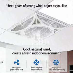 Ventilateur de plafond encastré AC avec télécommande, silencieux, montage encastré, pour maison, bureau, chambre, circulation d'air à 360°, purification, design compact - Product Image 2