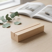 Support de table rectangulaire en bois sculpté pour cartes, cartes postales, photos, et menus – Hêtre – Mariage