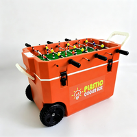 Glacière isotherme portable avec logo personnalisé, en forme de ballon de football, avec roues, pour boissons, idéale pour le camping