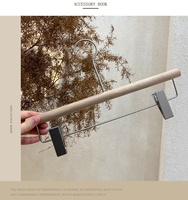 Cintre pour tissu en bois massif de haute qualité, vente en gros, logo personnalisé, vintage, vente