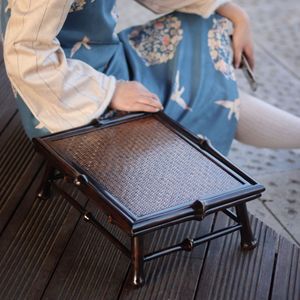 Bamboo Mini Tea Table Folding Dry Brewing Tray Japanese Tatami Style Bay Window Tea Table - Product Image 1