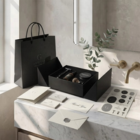 Boîte rigide à double porte avec logo personnalisable, conteneur haut de gamme avec insert compartimenté pour kit de rasage pour homme