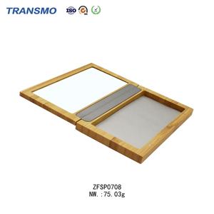 Palette à paupières magnétique vide personnalisable, étui de maquillage carré en bambou avec miroir - Product Image 6